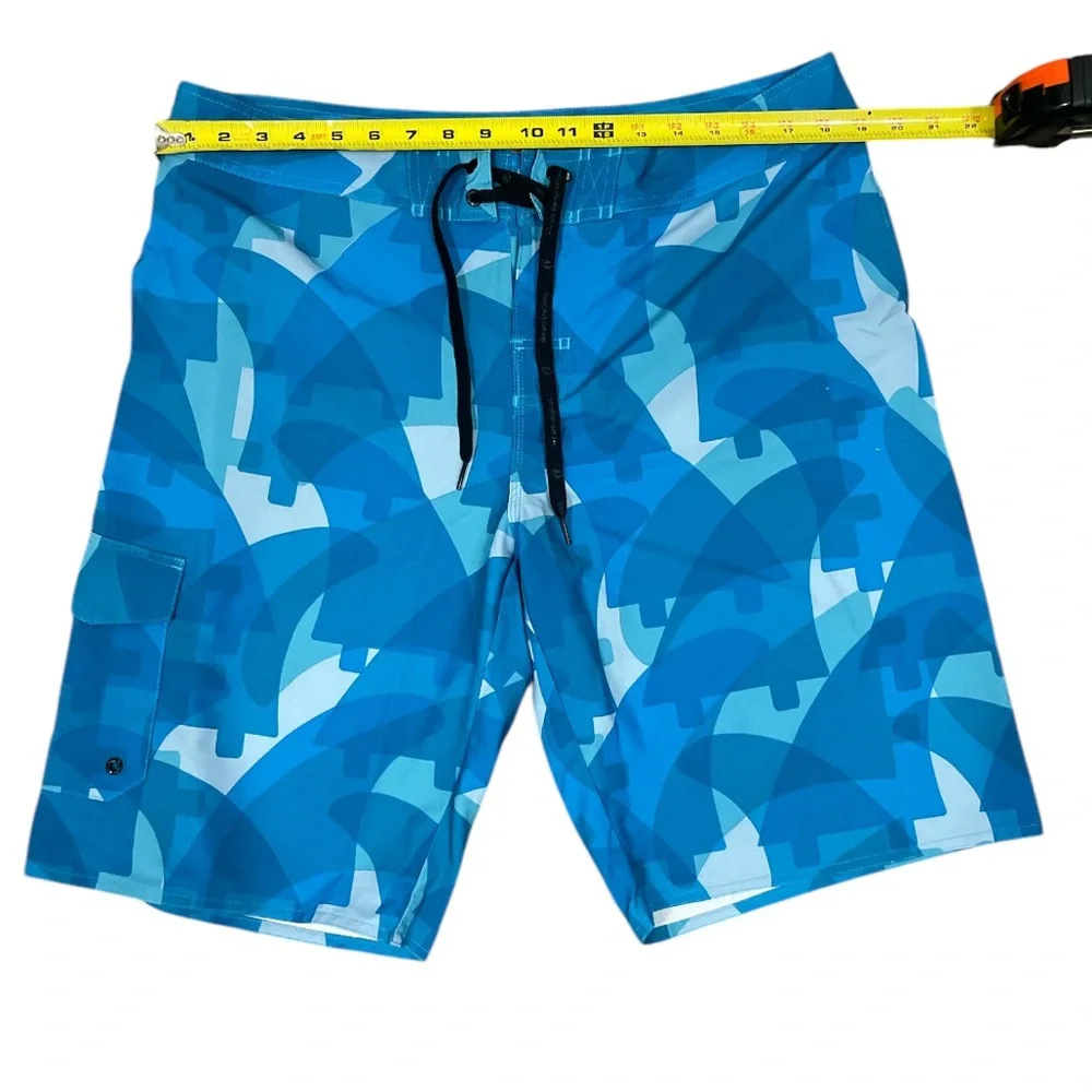 Hang Ten Board Shorts Unlined Swimming Trunks Cargo Pocket Men's Size 36